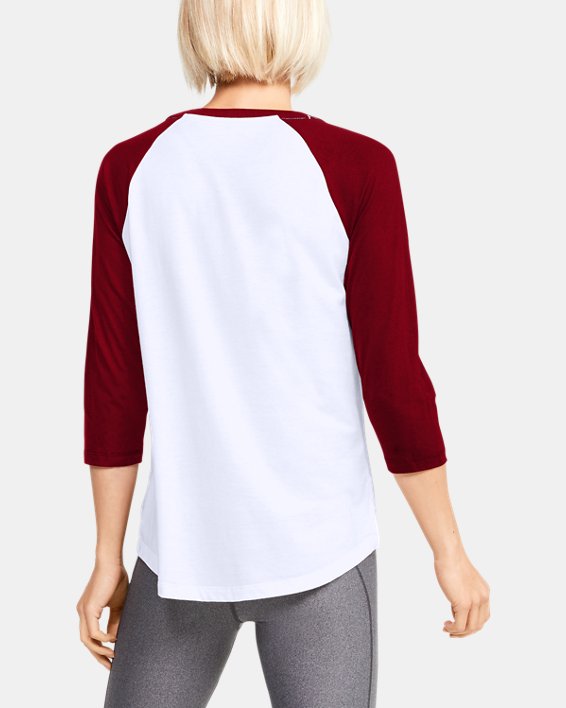 Women's UA Performance Cotton Baseball Collegiate T-Shirt, Red, pdpMainDesktop image number 0